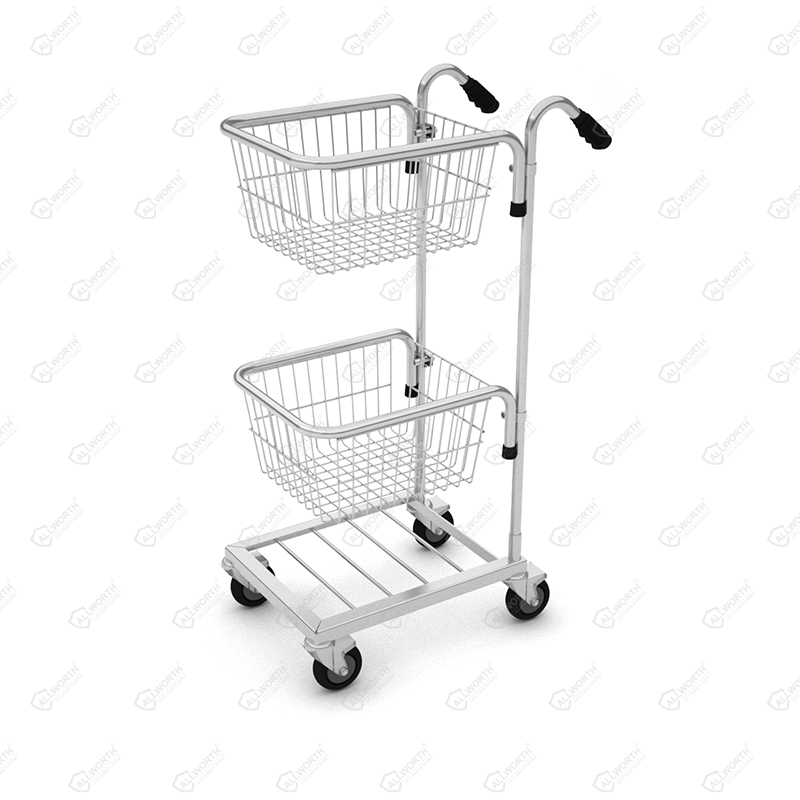 2 Basket Mini Office Trolley